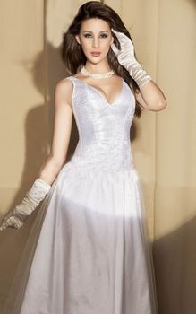 White brocade corset